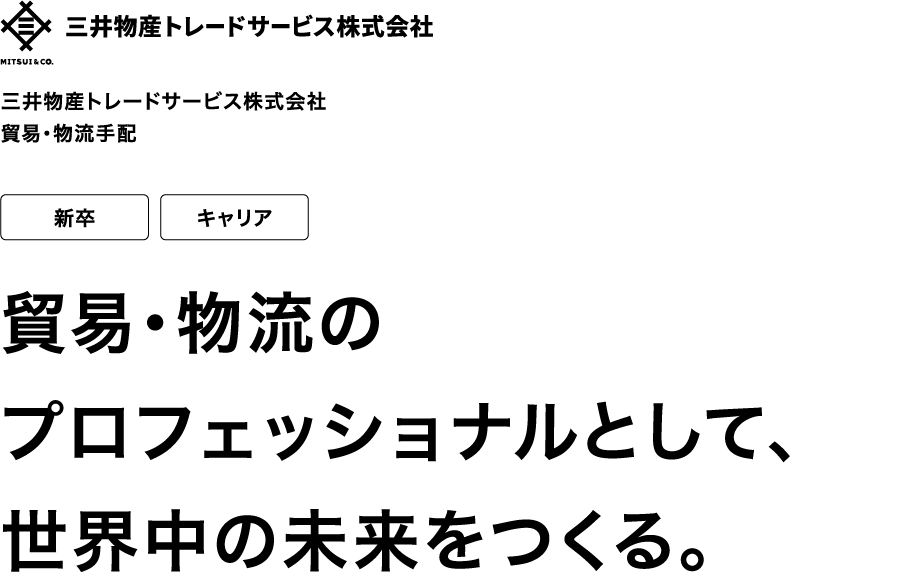 三井物産トレードサービス株式会社 貿易・物流手配 新卒 キャリア 貿易・物流のプロフェッショナルとして、世界中の未来をつくる。