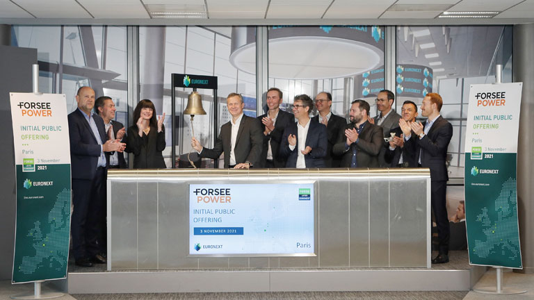 Forseeが上場するEuronext Parisでの記念セレモニー